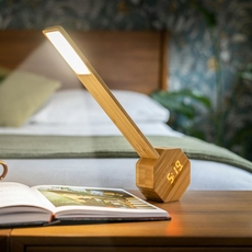 Octagon One Plus Desk Light Clock Bamboo-lifestyle-The Vault