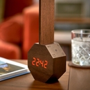 Octagon One Plus Desk Light Clock Walnut