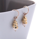 Spiral Shell Pearl Earrings Gold Plate