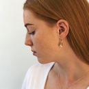 Spiral Shell Pearl Earrings Gold Plate