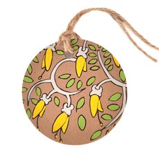 Hand Painted Gif Tag Kowhai 2-cards-The Vault