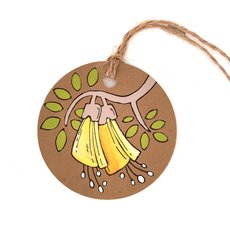 Hand Painted Gift Tag Kowhai 1-cards-The Vault
