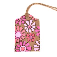 Hand Painted Gift Tag Pink Flower-cards-The Vault