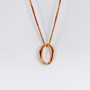 Small Oval Necklace Gold Plate