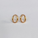 Small Oval Stud Earrings Gold Plate