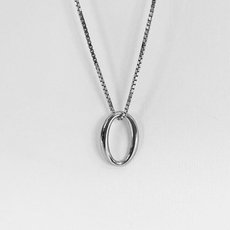 Small Oval Necklace Silver-jewellery-The Vault