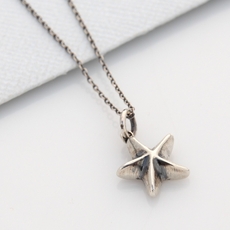 Mini Starfish Necklace Silver -jewellery-The Vault