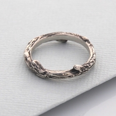 Branch Texture Ring Silver-jewellery-The Vault