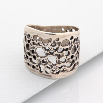 Organic Lace Ring Silver