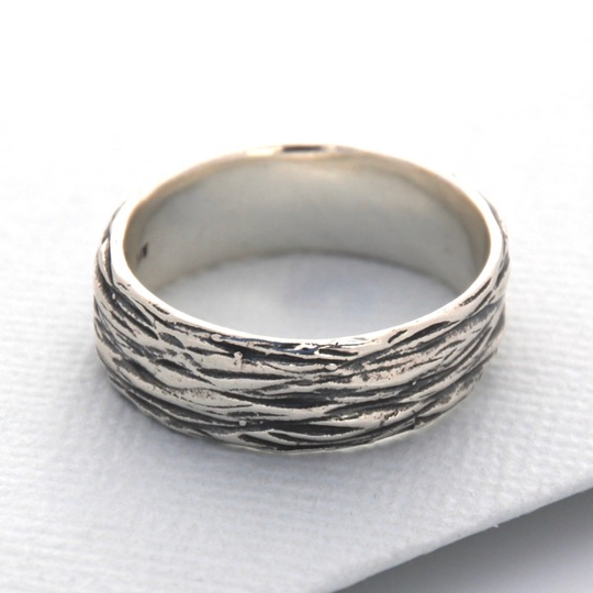 Bark Ring Silver