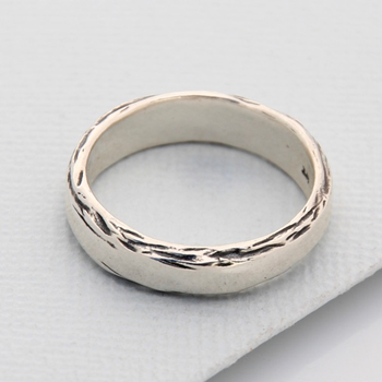 Side Bark Ring Silver
