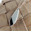Porcelain Fantail Feather Necklace White