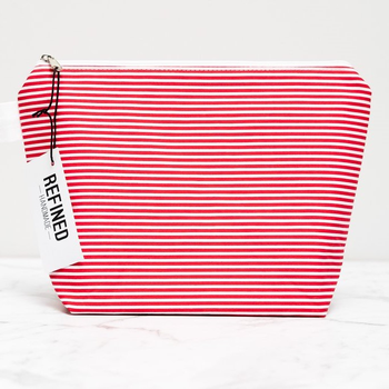 Large Makeup Bag Red Stripe