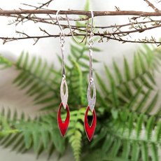 Double Long Abstract Leaf Earrings-jewellery-The Vault