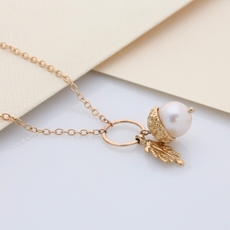 Acorn Necklace Gold Plate-jewellery-The Vault