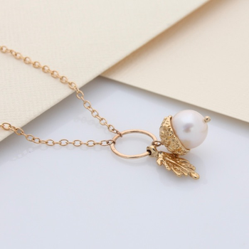 Acorn Necklace Gold Plate