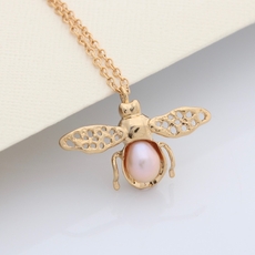 Honey Bee Necklace Gold Plate-jewellery-The Vault