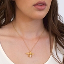 Honey Bee Necklace Gold Plate