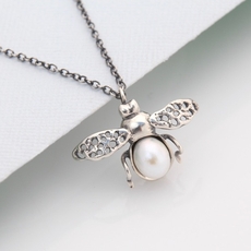 Honey Bee Necklace Silver-jewellery-The Vault