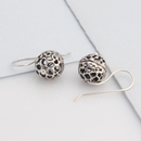 Small Lace Pod Earrings Silver