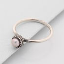 Textured Cap Ring w Pink Pearl