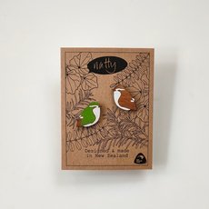 Rifleman Rimu Earrings-jewellery-The Vault