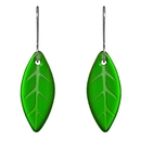 Glass Leaf Earrings Green