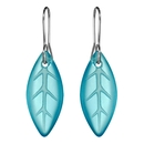 Glass Leaf Earrings Light Blue
