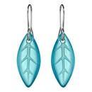 Glass Leaf Earrings Light Blue