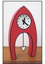 Large Cartoon Clock Pointed Red w Pend