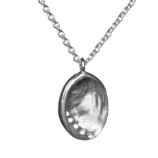 Small Baby Paua Pendant Silver-jewellery-The Vault