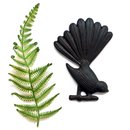 Sitting Fantail Wall Art Black