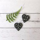 Tiny Kowhaiwhai Wall Heart Black 