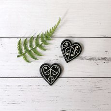 Tiny Kowhaiwhai Wall Heart Black -artists-and-brands-The Vault