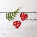 Tiny Kowhaiwhai Wall Heart Red  