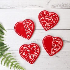 Small Kowhaiwhai Wall Heart Red-artists-and-brands-The Vault