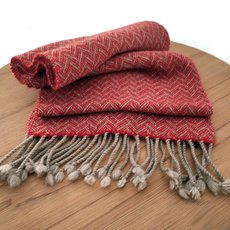 Possum Merino Scarf Red Zig Zag-lifestyle-The Vault