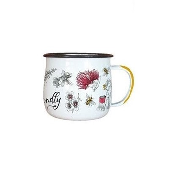 Enamel Mug Bee Friendly Flowers