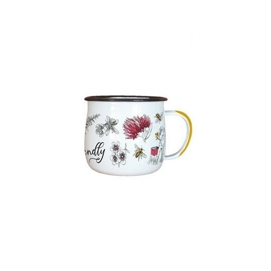 Enamel Mug Bee Friendly Flowers