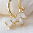 Moonstone Cornflower Hoops Gold Plate