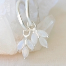 Moonstone Cornflower Hoops Silver