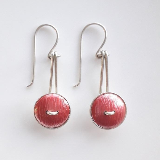 Mixed Metal Drop Earrings Copper Silver