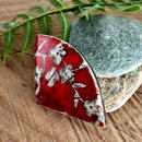 Fan Brooch Red