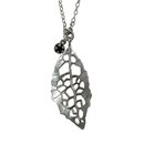 Heketara Silver Leaf & Garnet Necklace