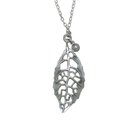Heketara Silver Leaf & Garnet Necklace