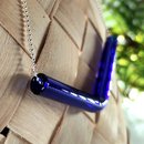 Cobalt Blue Angle Necklace Silver Chain