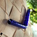 Cobalt Blue Angle Necklace Silver Chain