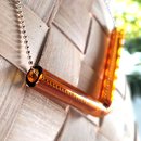 Amber Angle Necklace Silver Chain