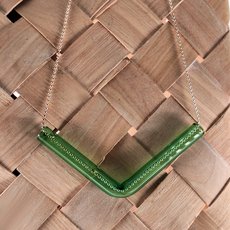 Green Angle Necklace Silver Chain-jewellery-The Vault