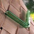 Green Angle Necklace Silver Chain